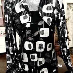 Joseph Ribkoff black tank with matching jacket